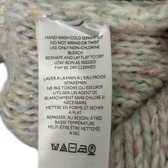 Anthropologie V-Neck Drama Cable Knit Tunic Sweater Womens XL Oversized Soft NEW - Picture 5 of 7